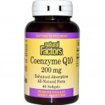 อาหารเสริม coq10 ราคาส่ง ยี่ห้อ Natural Factors, Coenzyme Q10, 200 mg, 60 Softgels
